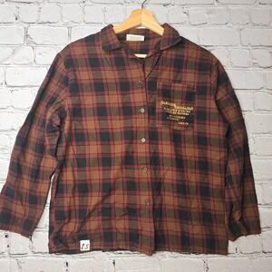 Taylor Swift Evermore Album Gold Rush Song 100% Cotton Plaid Button Up Top Small
